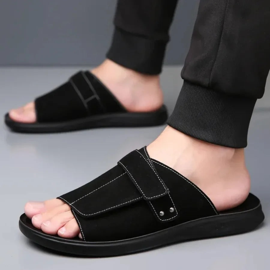 Men's Adjustable Comfort Slides with Cushioned Sole