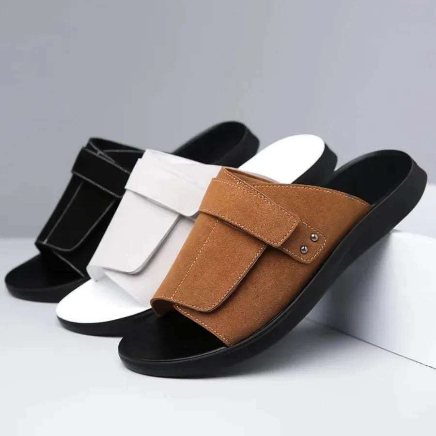 Men's Adjustable Comfort Slides with Cushioned Sole