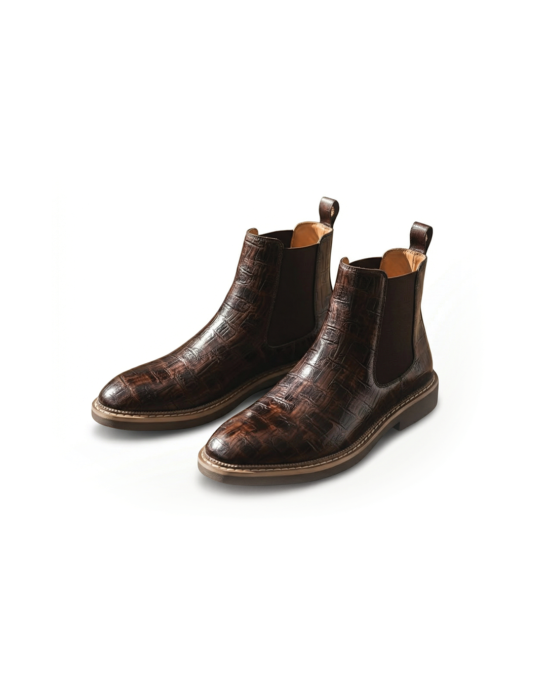 Premium Full-Grain Men's Classic Chelsea Boots with Slip-On Design