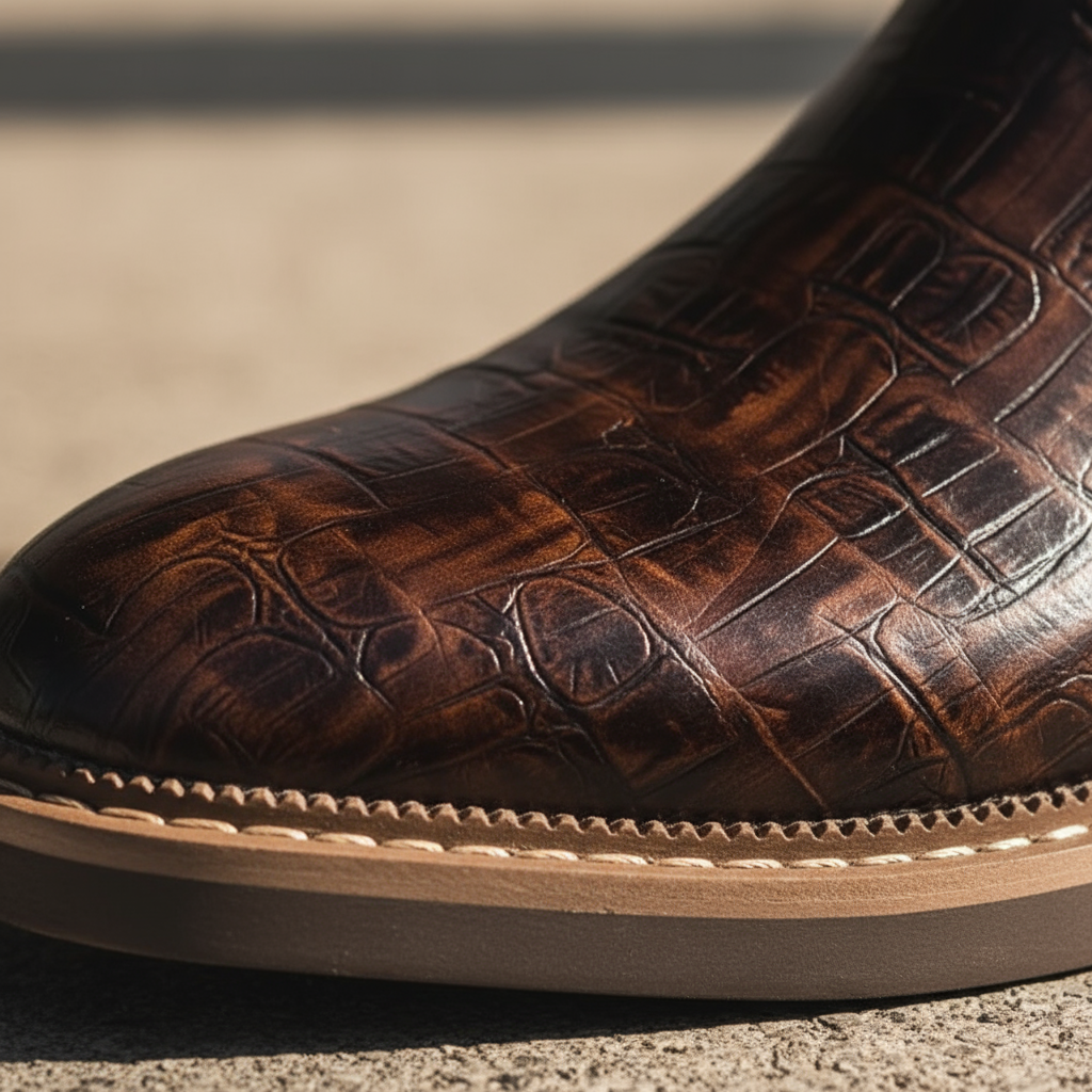 Premium Full-Grain Men's Classic Chelsea Boots with Slip-On Design