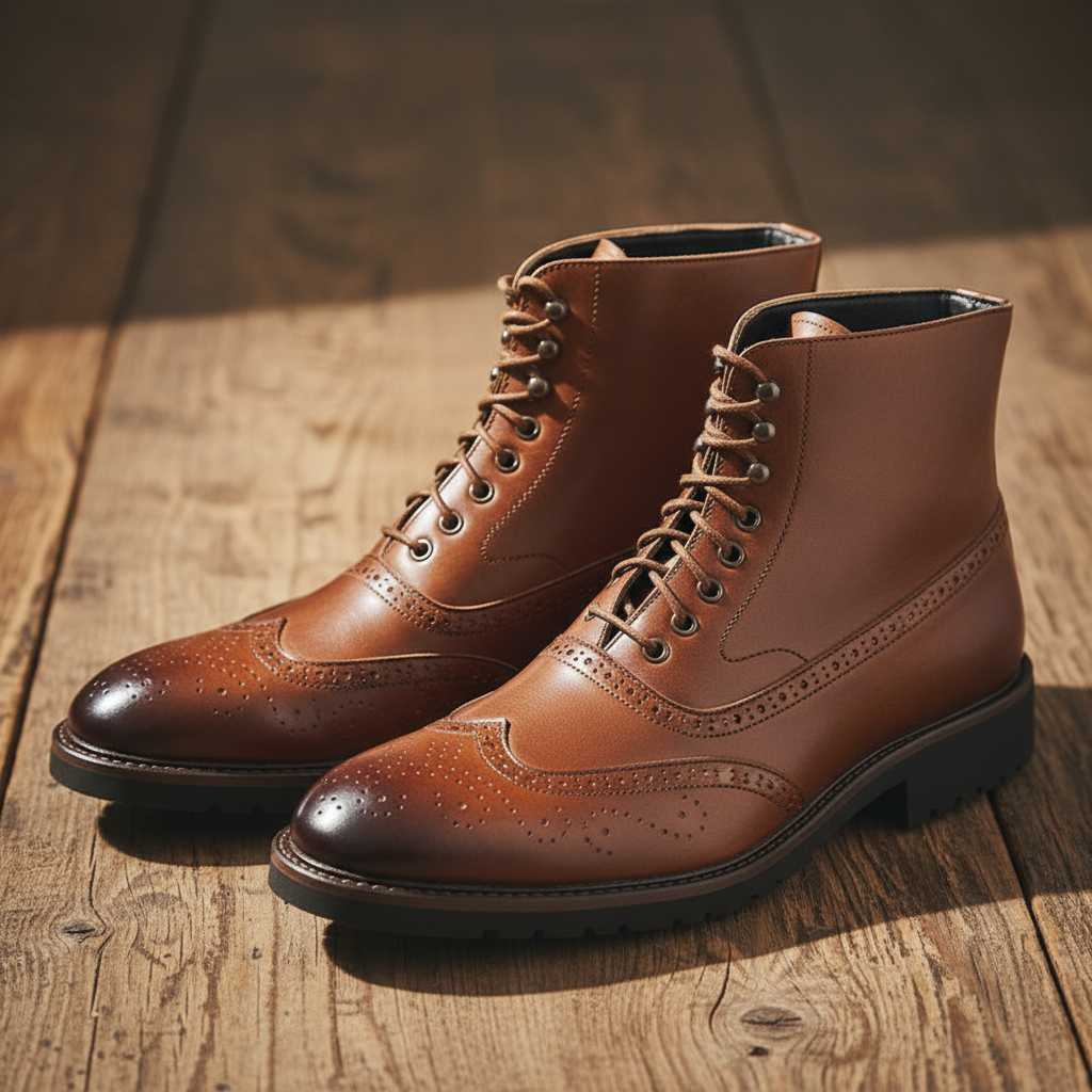 Men's Premium Full-Grain Ankle Boots with Goodyear Welt Construction