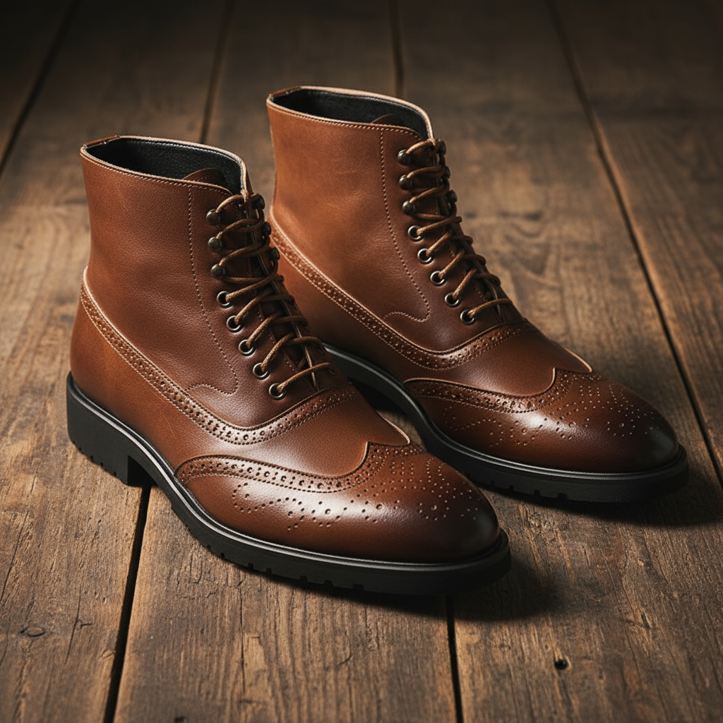 Men's Premium Full-Grain Ankle Boots with Goodyear Welt Construction