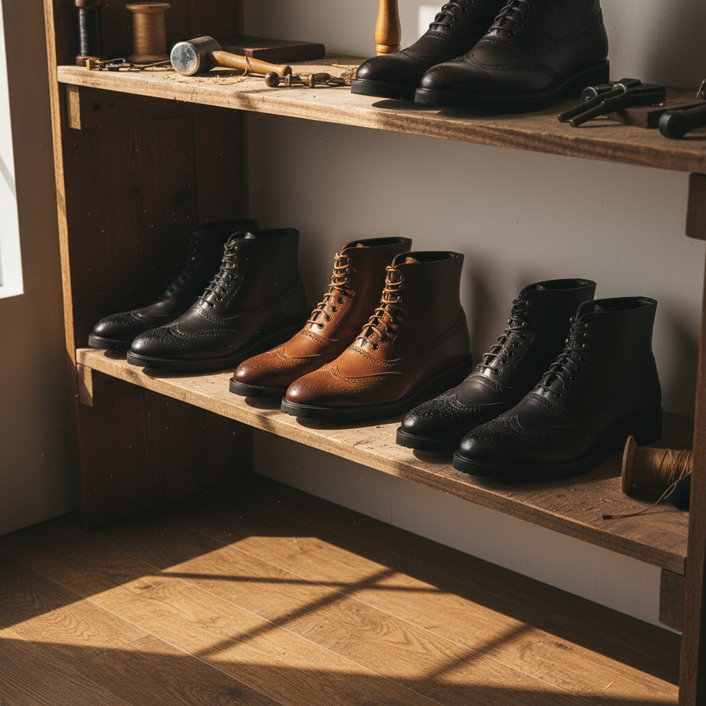 Men's Premium Full-Grain Ankle Boots with Goodyear Welt Construction