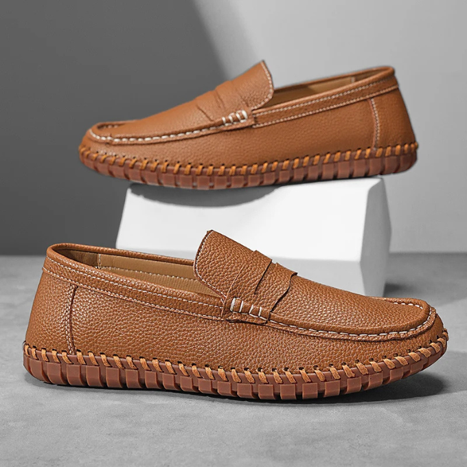Men's Premium Full-Grain Slip-On Loafers