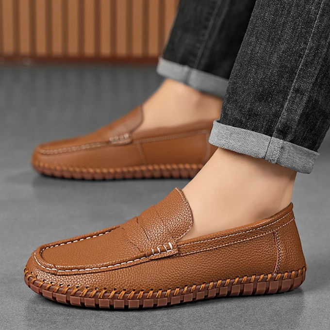 Men's Premium Full-Grain Slip-On Loafers