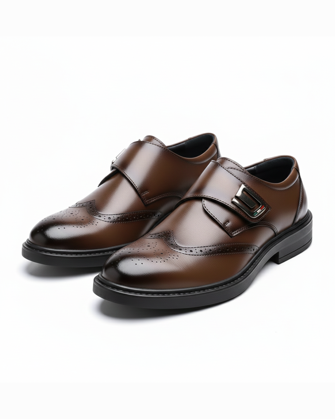Men's Full-Grain Leather Dress Shoes with Rubber Sole