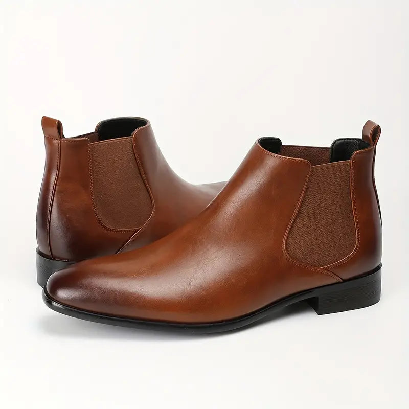 Men's Premium Leather Chelsea Boots with Cushioned Insoles