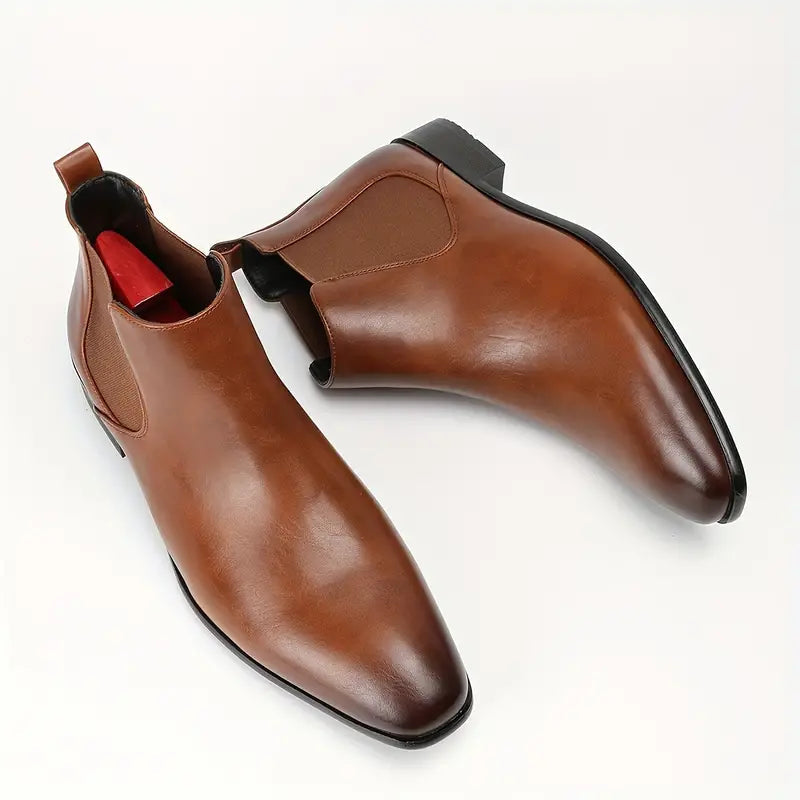 Men's Premium Leather Chelsea Boots with Cushioned Insoles