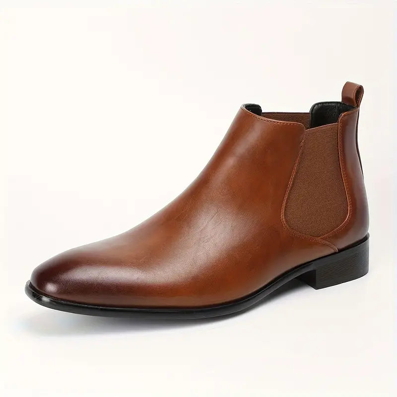 Men's Premium Leather Chelsea Boots with Cushioned Insoles