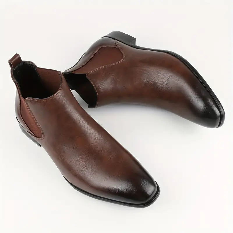 Men's Premium Leather Chelsea Boots with Cushioned Insoles