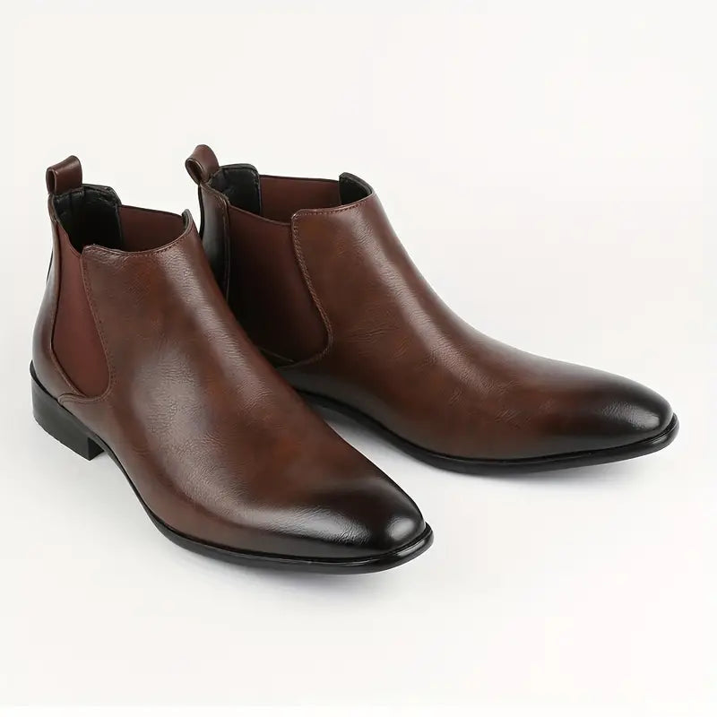 Men's Premium Leather Chelsea Boots with Cushioned Insoles