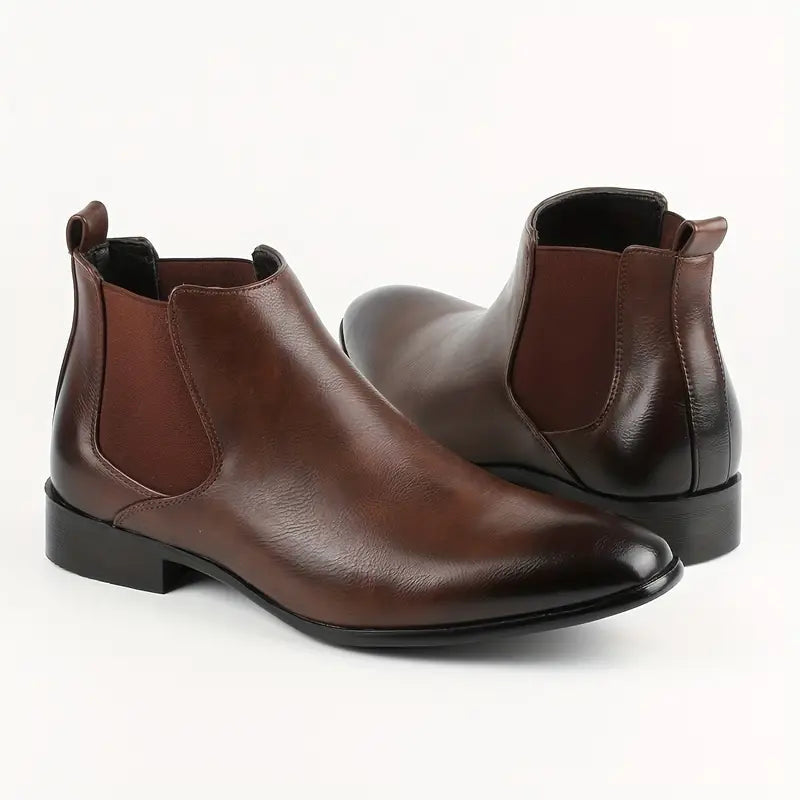 Men's Premium Leather Chelsea Boots with Cushioned Insoles