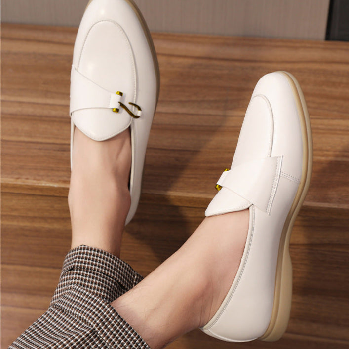 Men's Elegant Slip-On Loafers with Gold Bit Detail