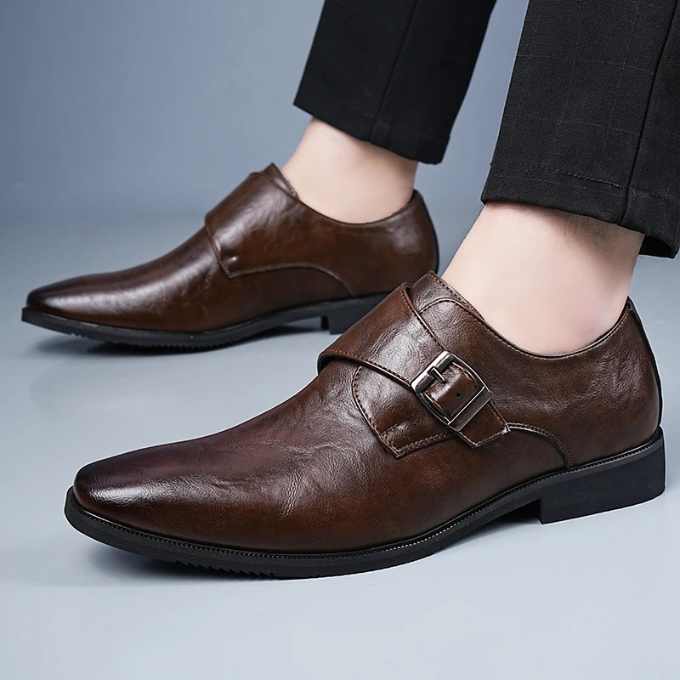 Men's Premium Full-Grain Monk Strap Shoes