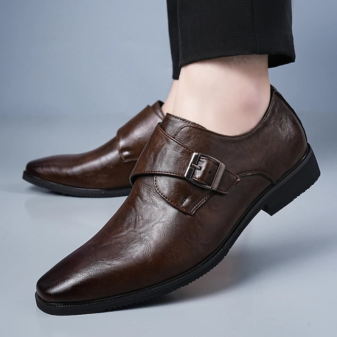 Men's Premium Full-Grain Monk Strap Shoes
