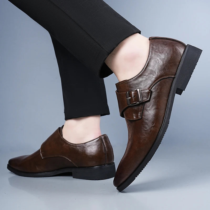 Men's Premium Full-Grain Monk Strap Shoes