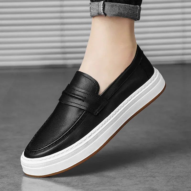 Men's Penny Loafers with Chunky Sole and Cushioned Comfort