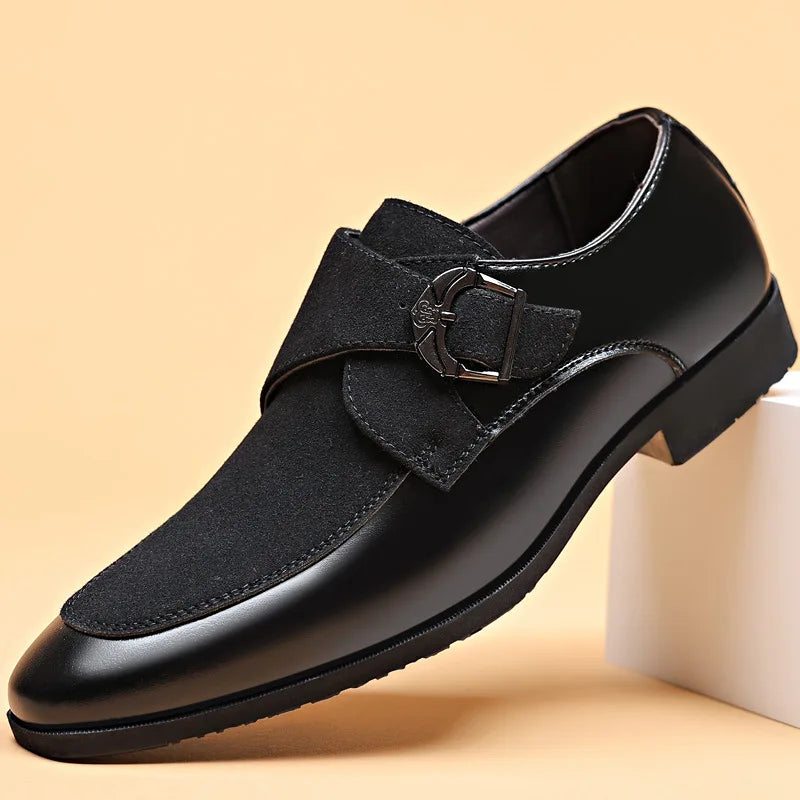 Men's Leather Monk Strap Dress Shoes - Classic Style