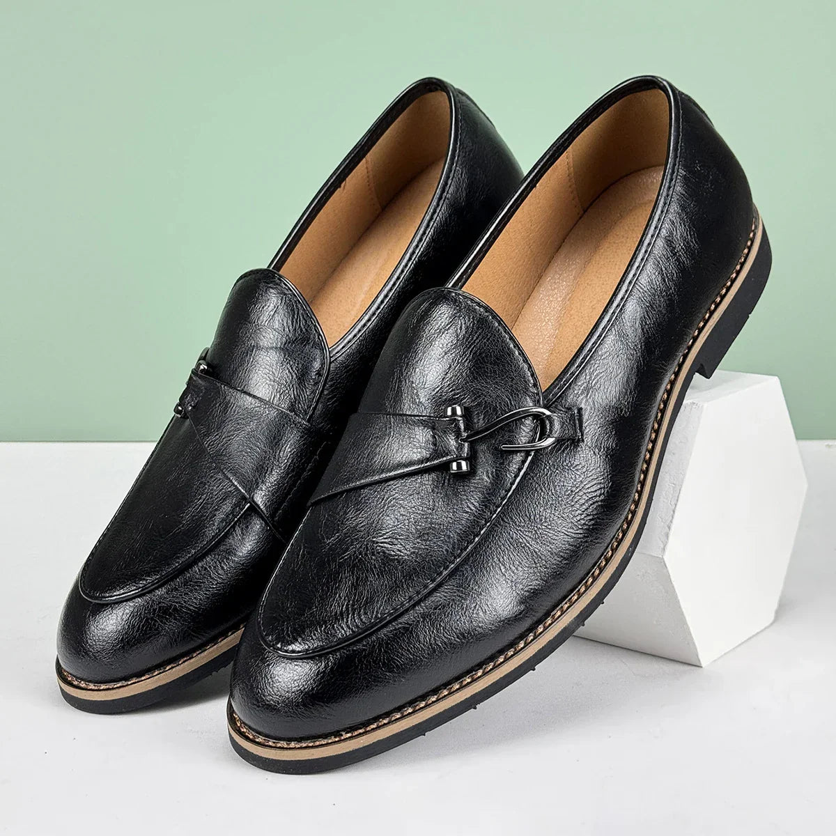 Men's Slip-On Bit Loafers in Aged Genuine Leather