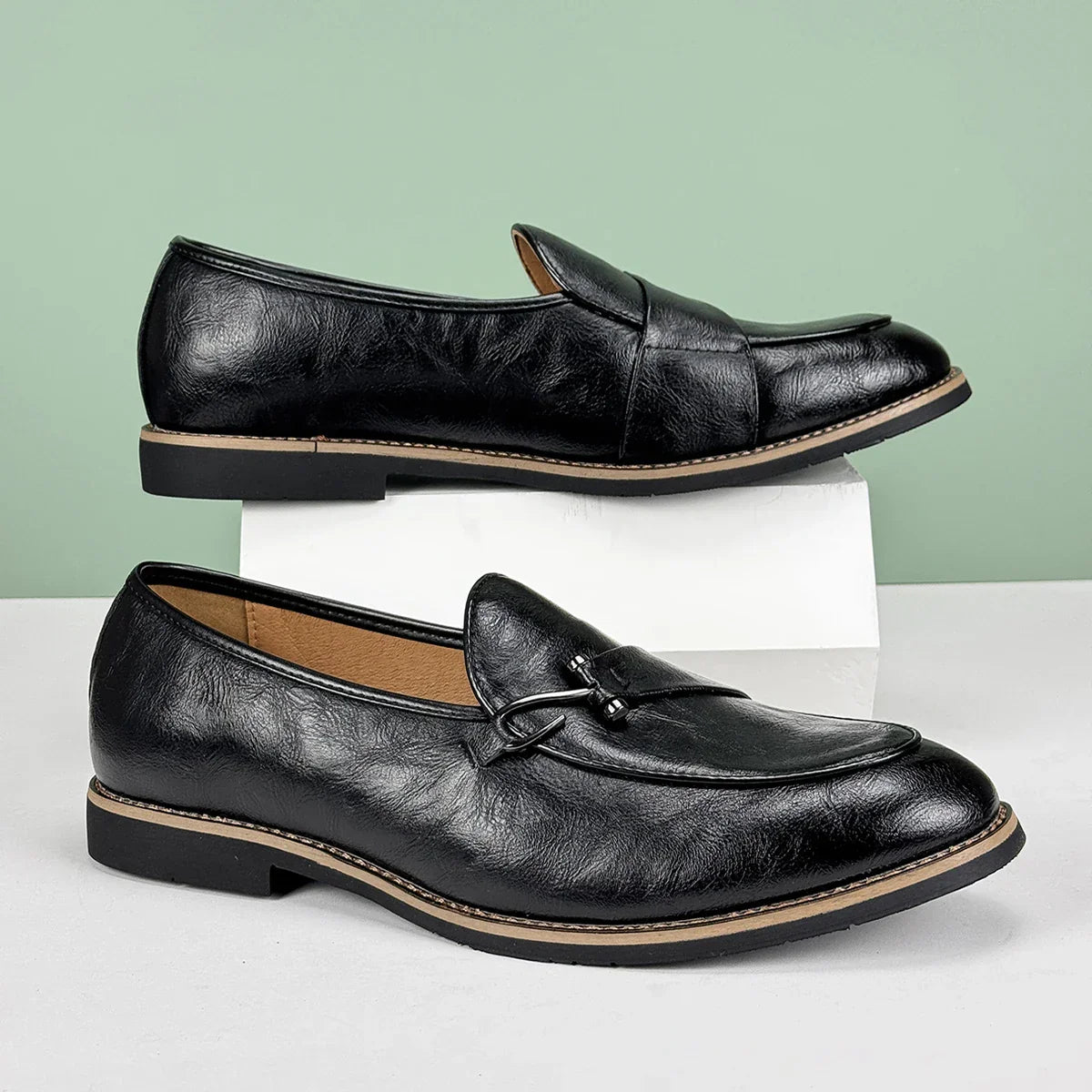 Men's Slip-On Bit Loafers in Aged Genuine Leather
