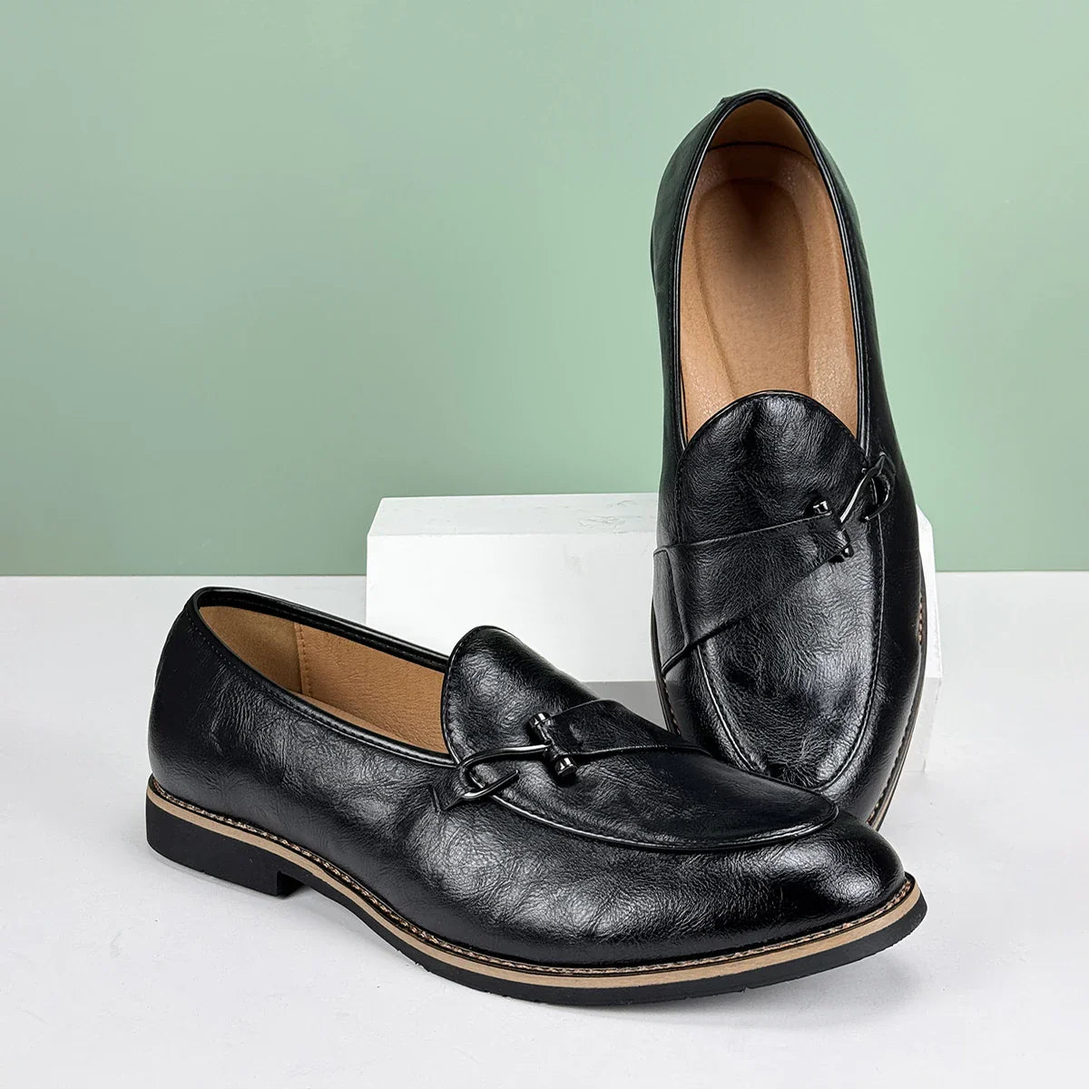 Men's Slip-On Bit Loafers in Aged Genuine Leather