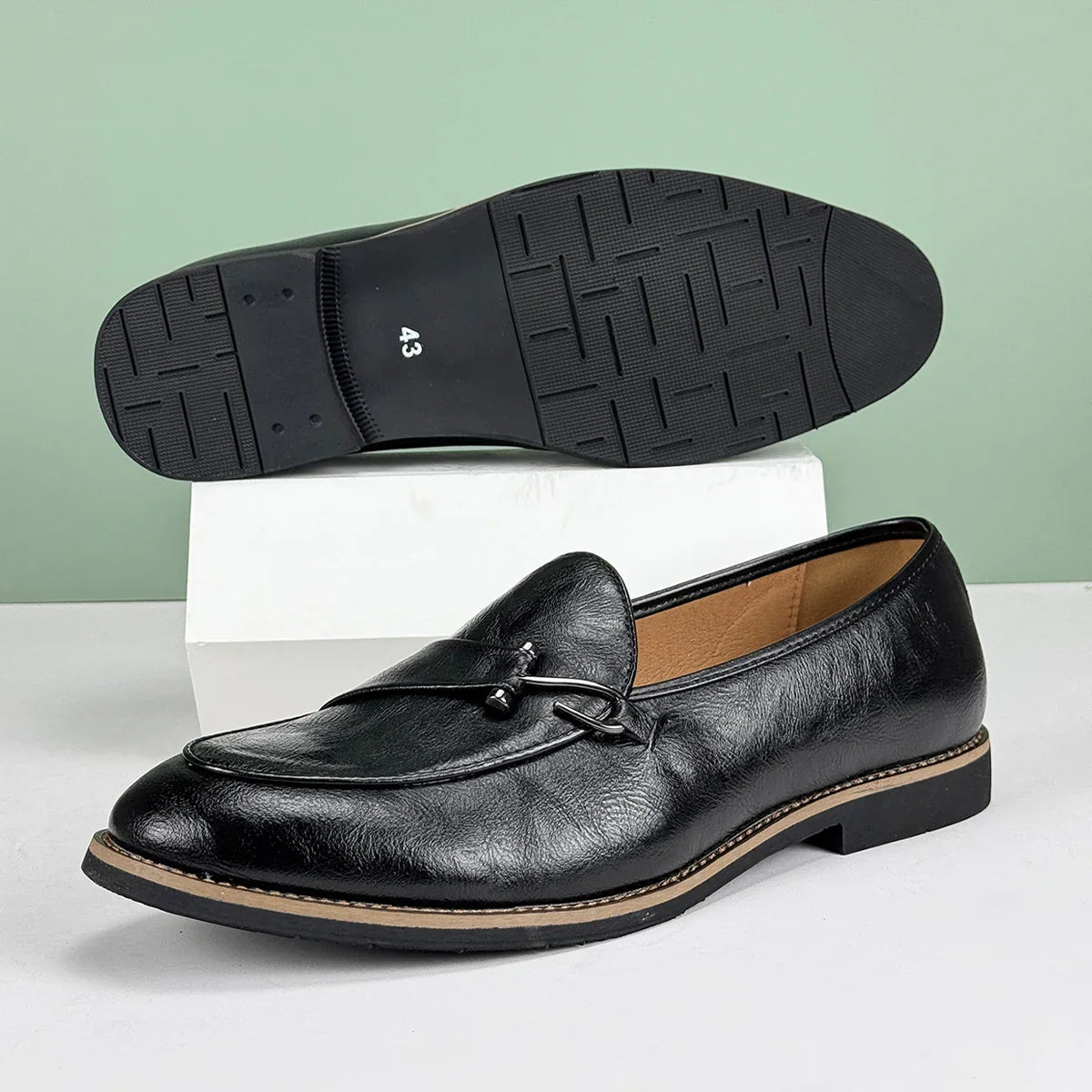 Men's Slip-On Bit Loafers in Aged Genuine Leather