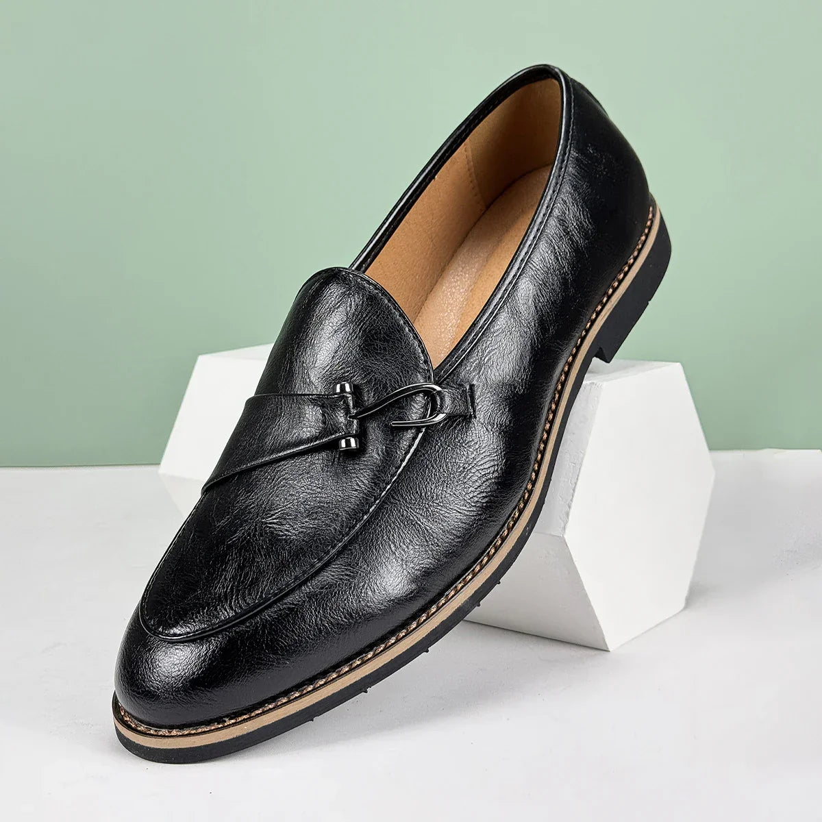 Men's Slip-On Bit Loafers in Aged Genuine Leather