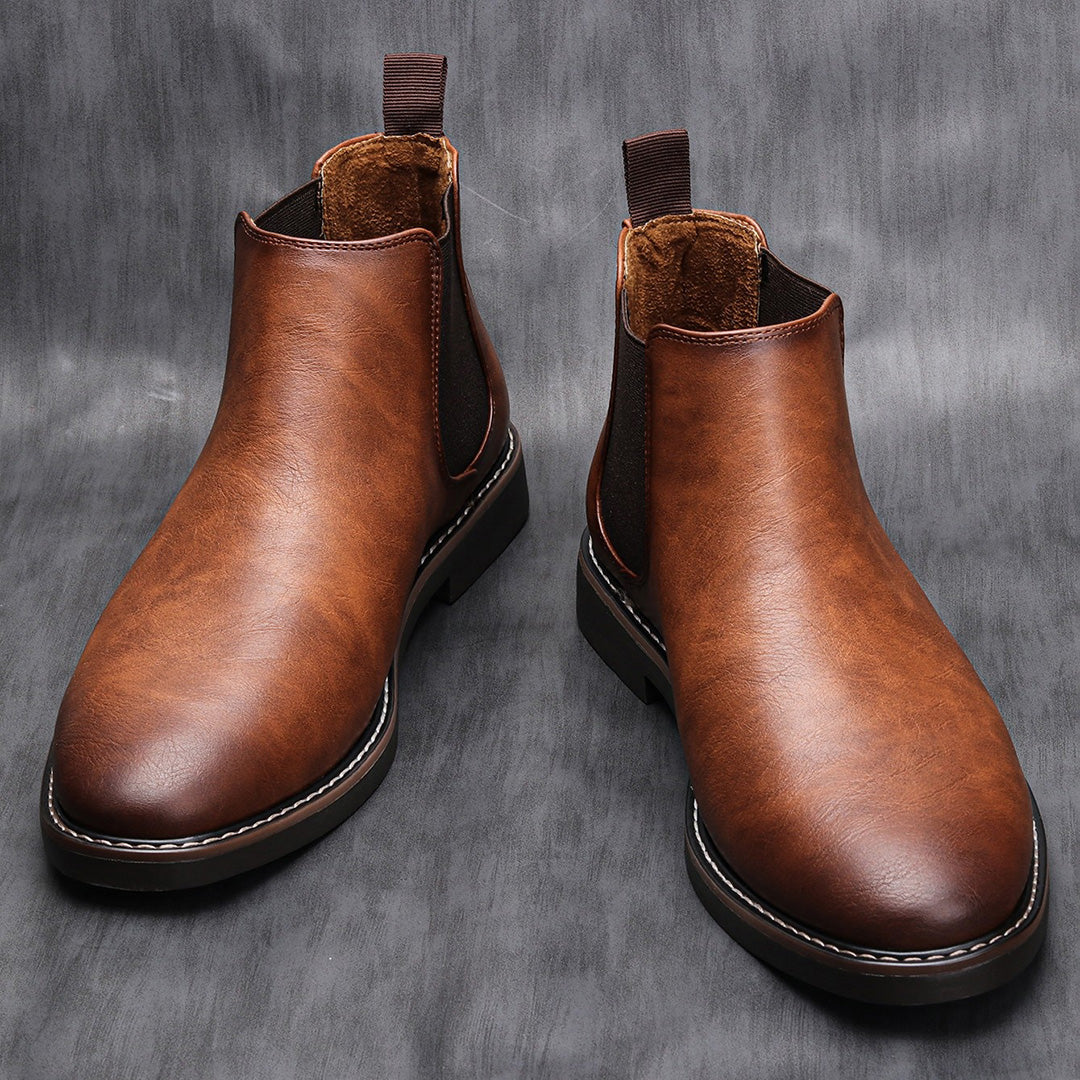 Men's Classic Chelsea Slip-On Boots with Elastic Sides