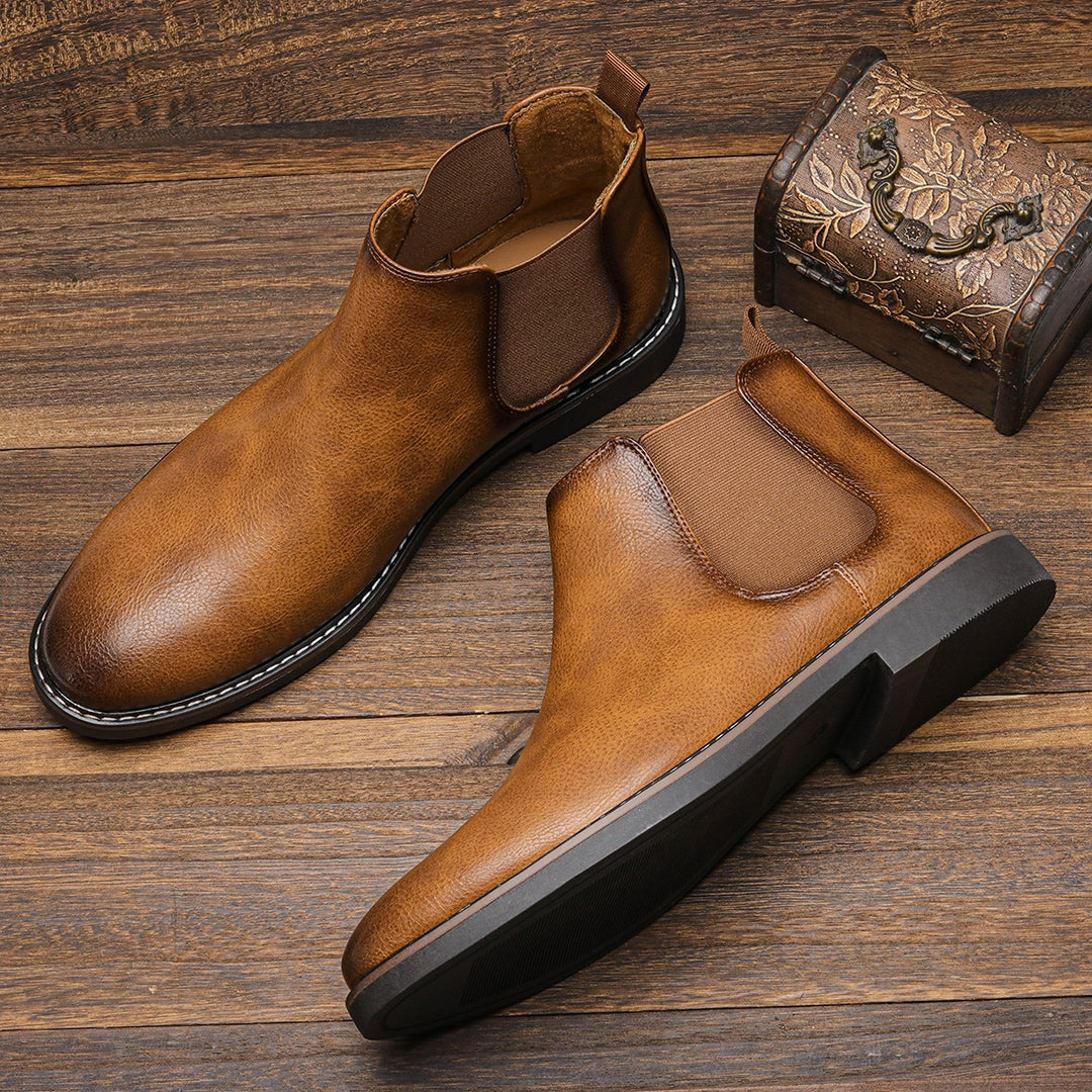 Men's Classic Chelsea Slip-On Boots with Elastic Sides