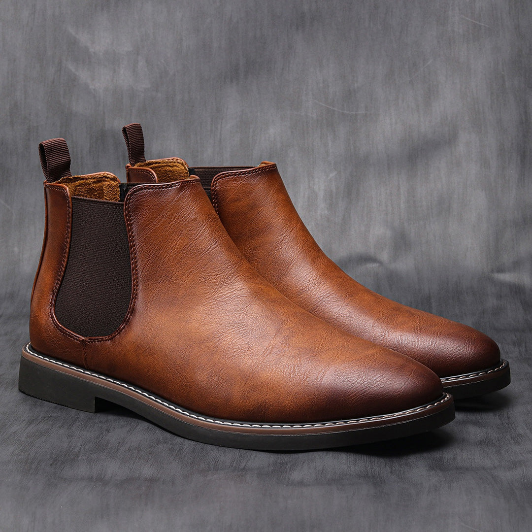 Men's Classic Chelsea Slip-On Boots with Elastic Sides