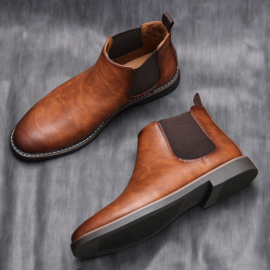 Men's Classic Chelsea Slip-On Boots with Elastic Sides