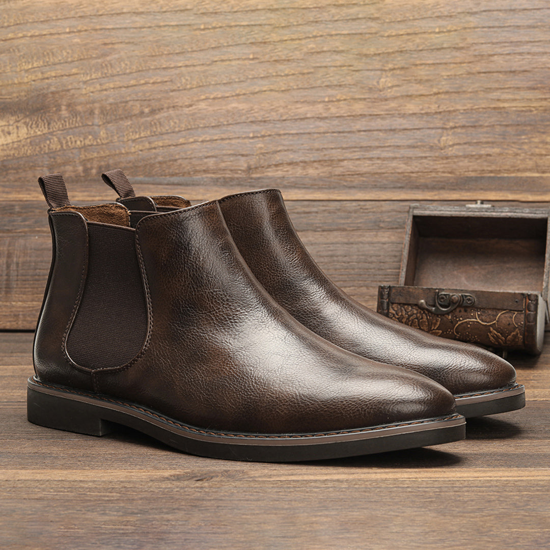 Men's Classic Chelsea Slip-On Boots with Elastic Sides