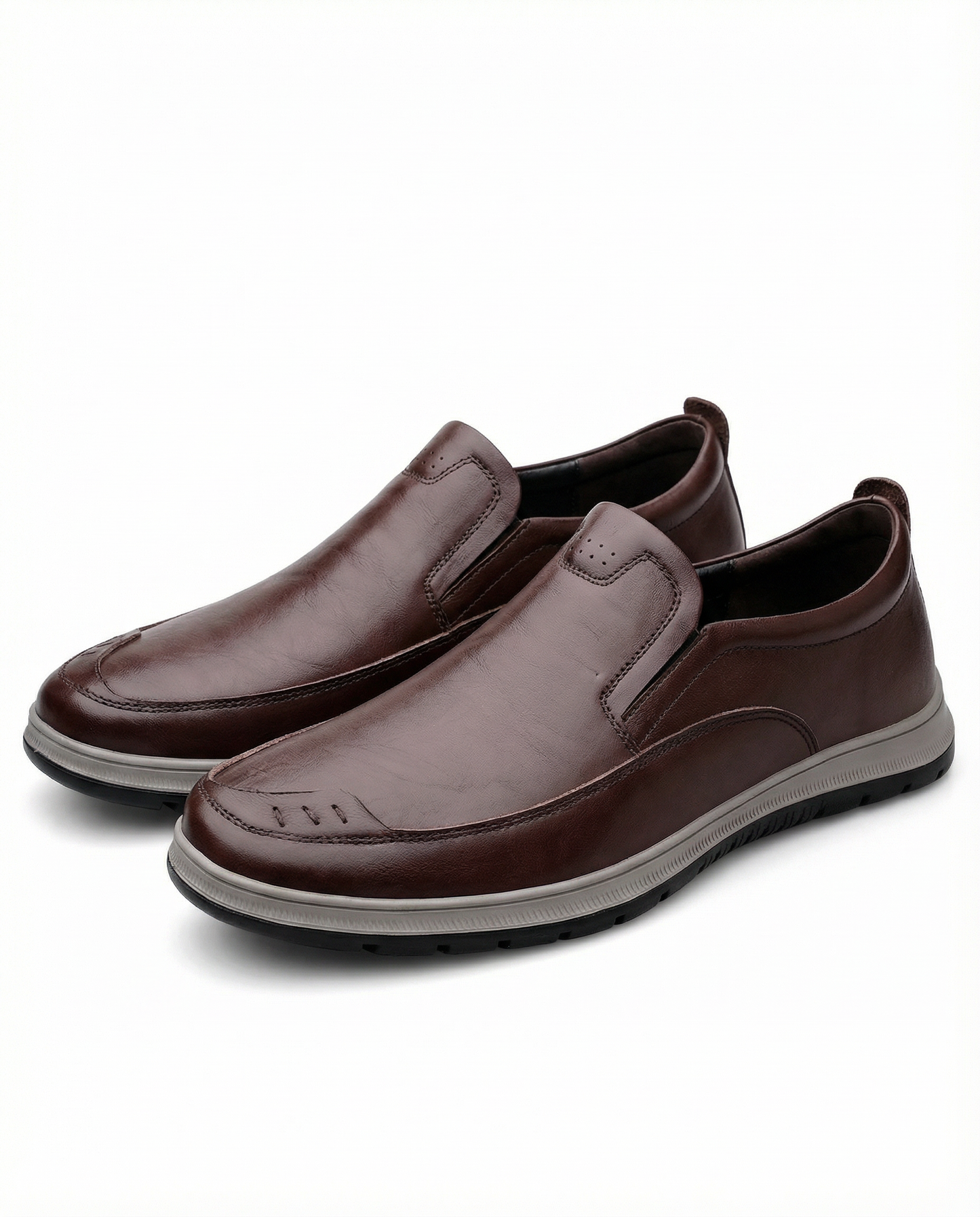 Men's Premium Full-Grain Slip-On Loafers in Brown and Black