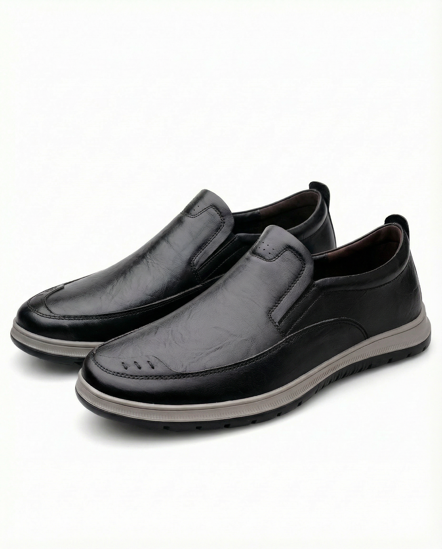 Men's Premium Full-Grain Slip-On Loafers in Brown and Black