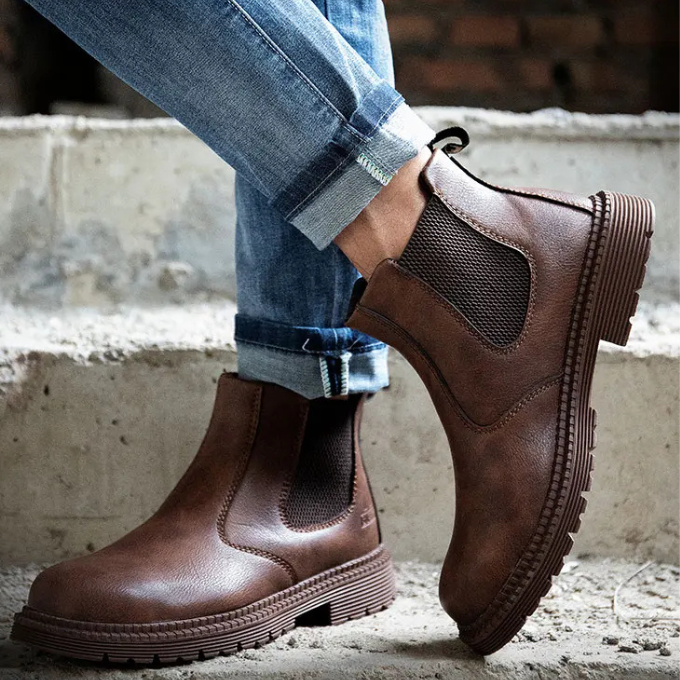 Men's Steel Toe Slip-On Chelsea Work Boots