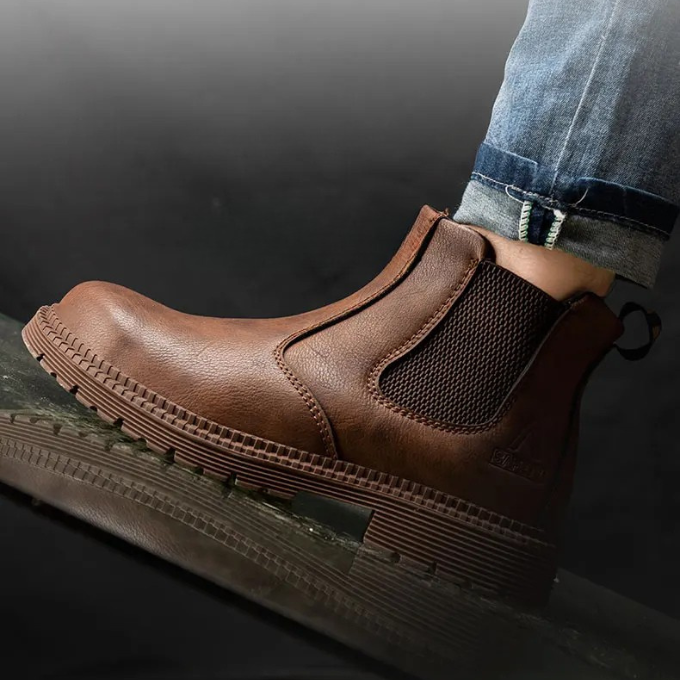 Men's Steel Toe Slip-On Chelsea Work Boots