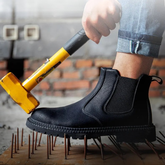 Men's Steel Toe Slip-On Chelsea Work Boots