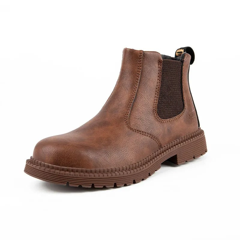 Men's Steel Toe Slip-On Chelsea Work Boots