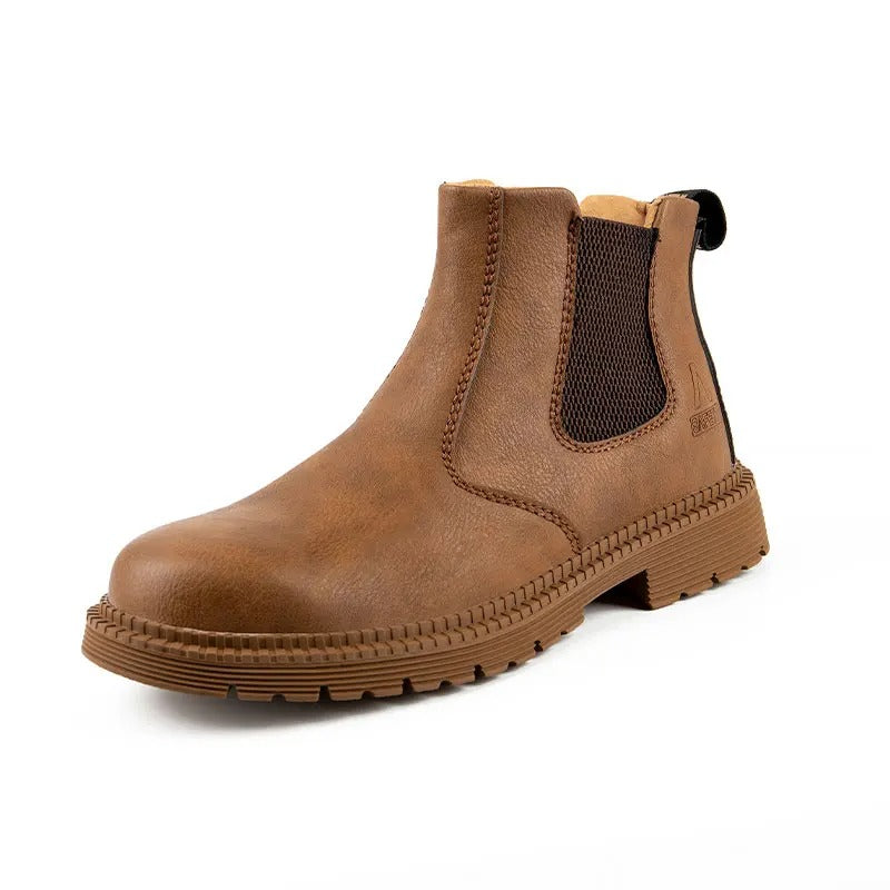 Men's Steel Toe Slip-On Chelsea Work Boots