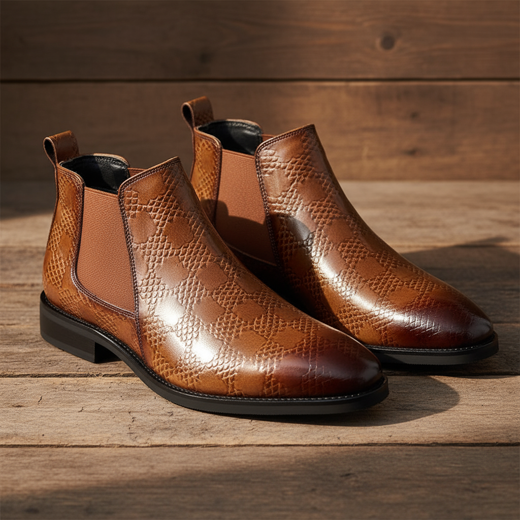 Men's Classic Chelsea Boots with Ankle Support and Slip-Resistant Sole