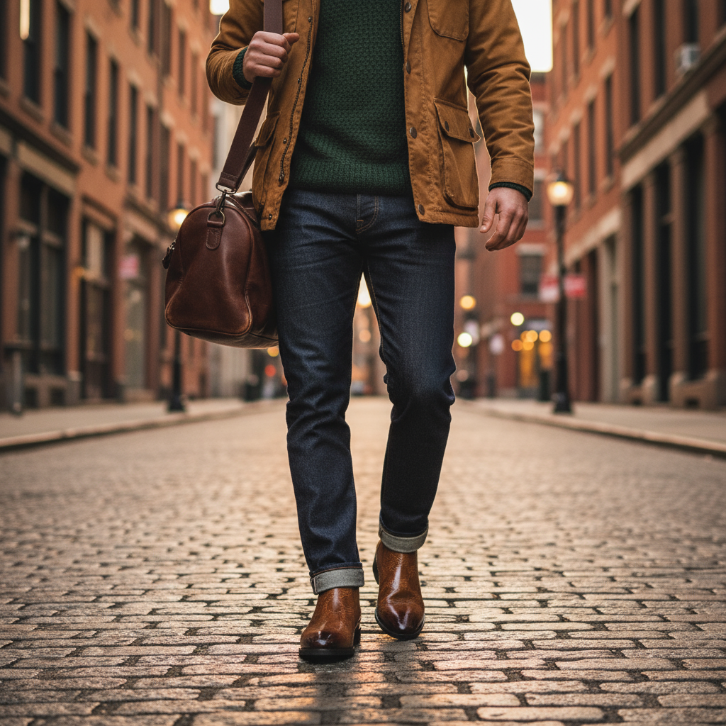Men's Classic Chelsea Boots with Ankle Support and Slip-Resistant Sole