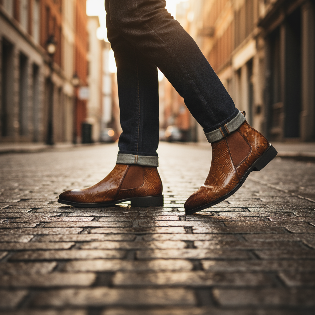 Men's Classic Chelsea Boots with Ankle Support and Slip-Resistant Sole