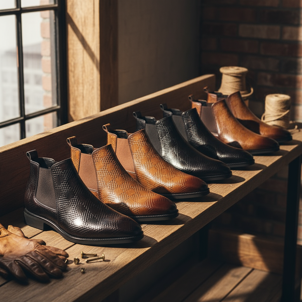 Men's Classic Chelsea Boots with Ankle Support and Slip-Resistant Sole