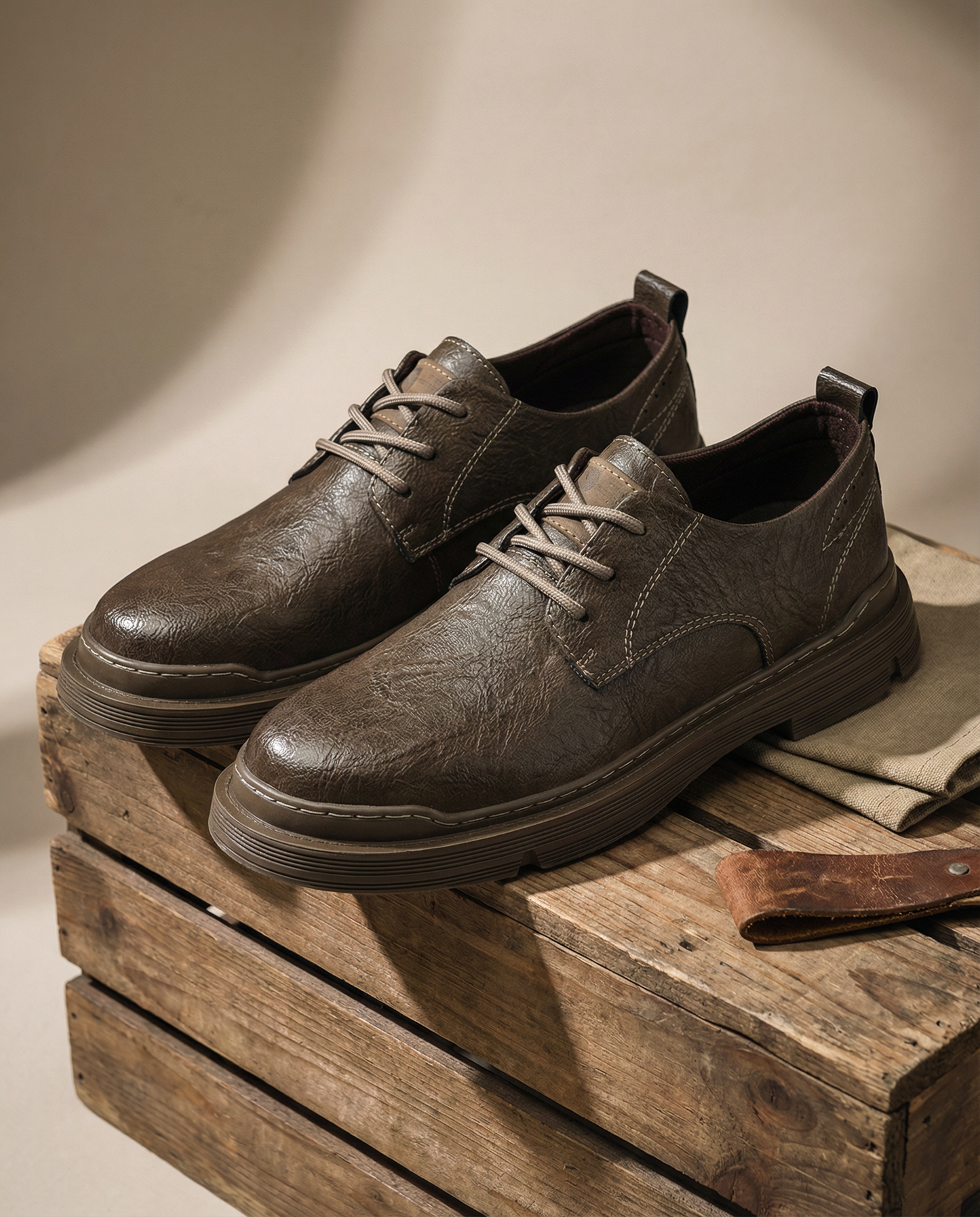 Men's Premium Leather Derby Shoes for Comfort and Durability
