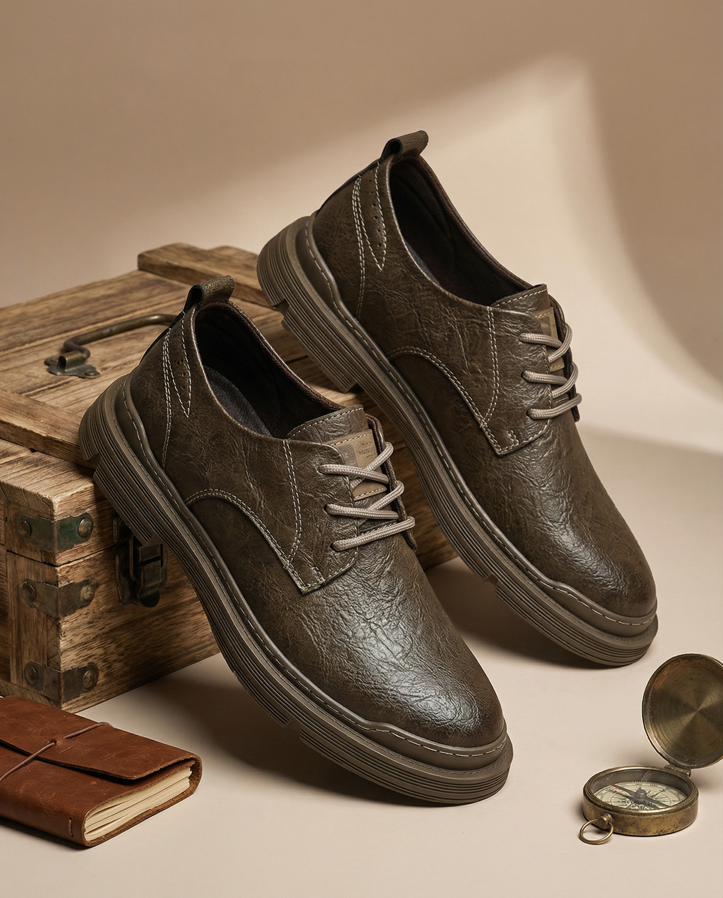 Men's Premium Leather Derby Shoes for Comfort and Durability