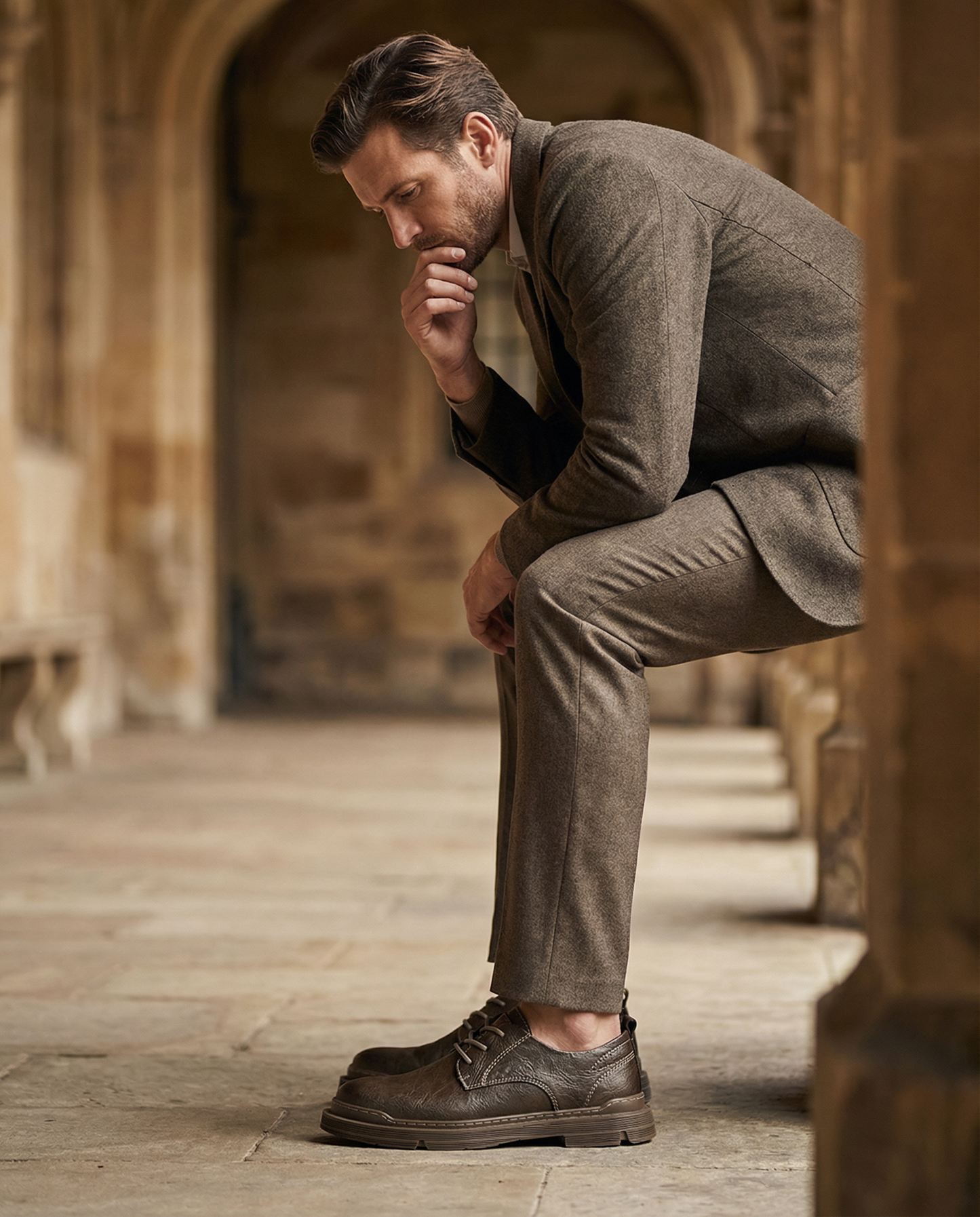 Men's Premium Leather Derby Shoes for Comfort and Durability