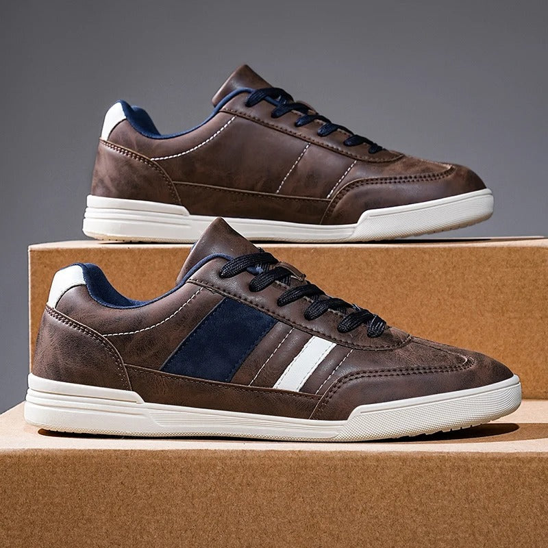 Men's Casual Low-Profile Sneakers with Distressed Finish