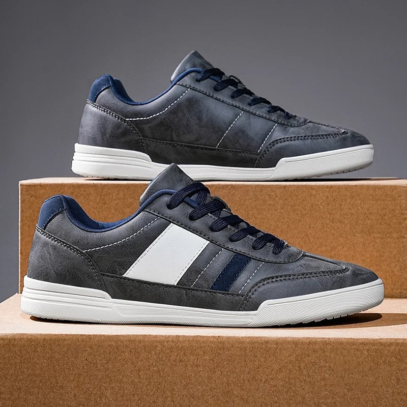 Men's Casual Low-Profile Sneakers with Distressed Finish