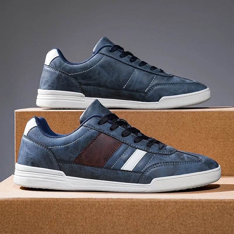 Men's Casual Low-Profile Sneakers with Distressed Finish