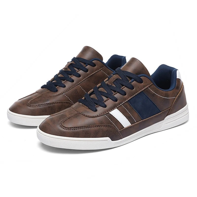 Men's Casual Low-Profile Sneakers with Distressed Finish